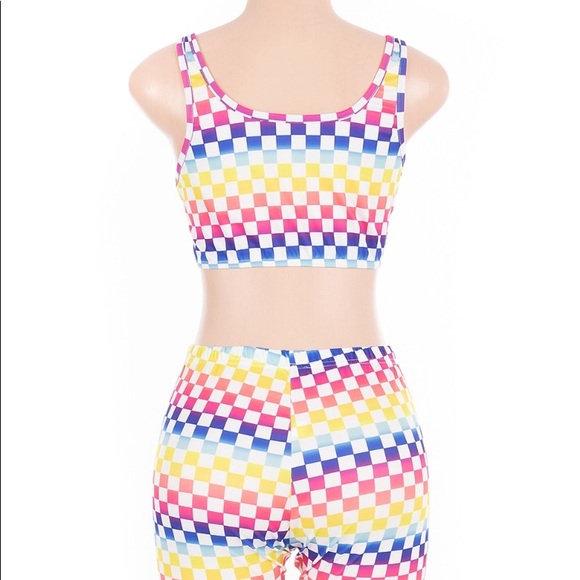 Multi Color Lattice Short Set - Picture 2 of 2